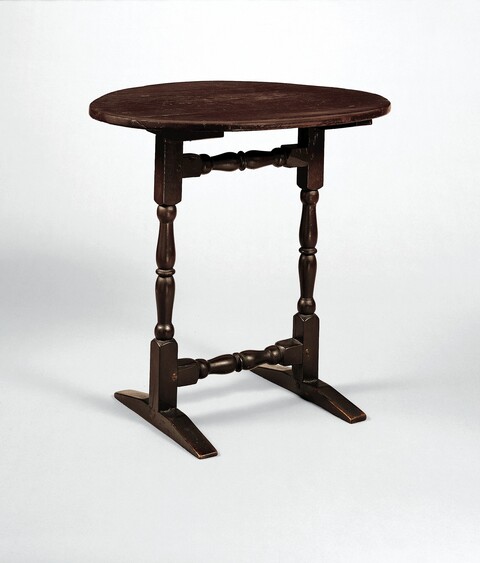 Dark Wooden Oval Side Table