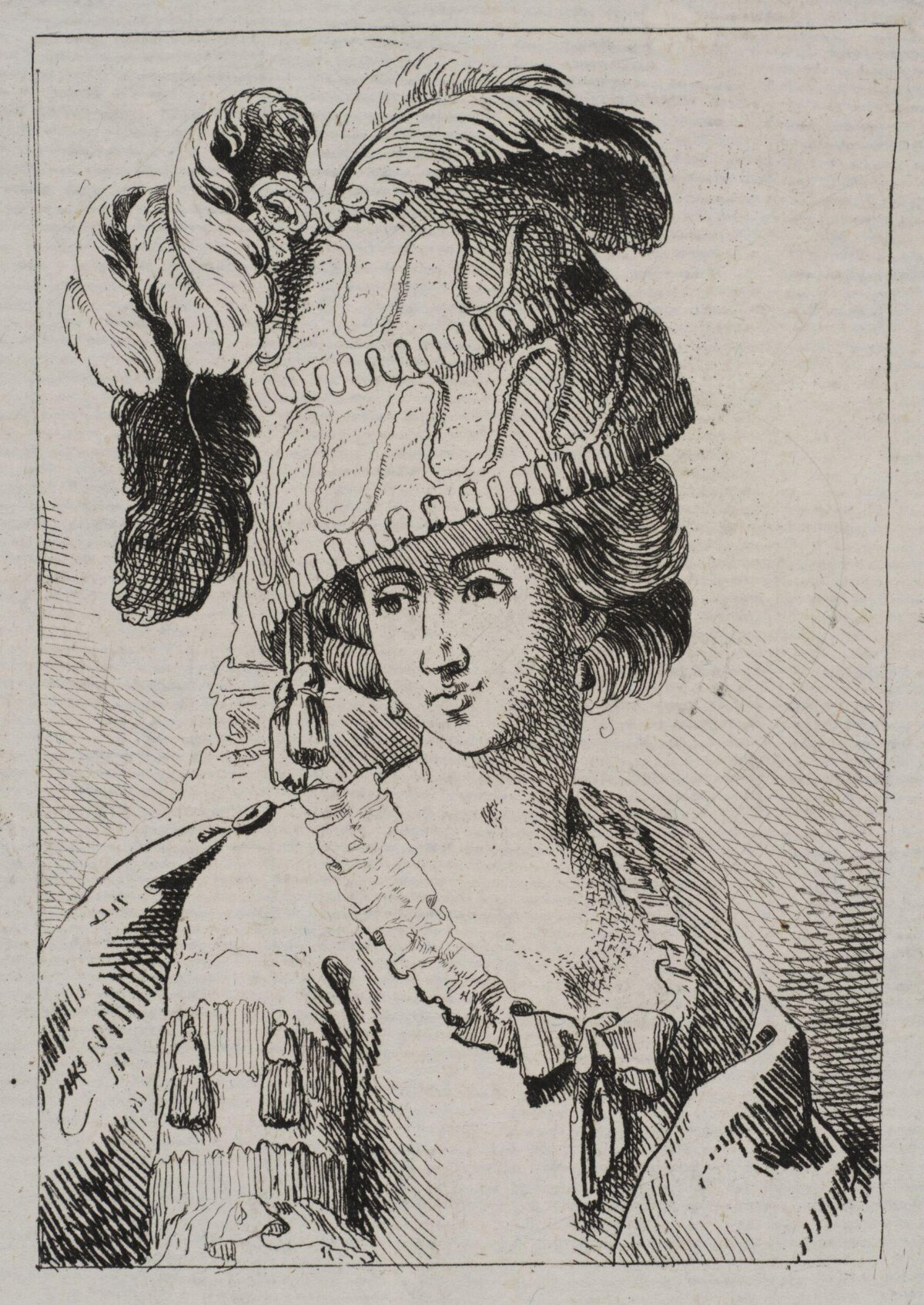Portrait of Woman in Feathered Hat