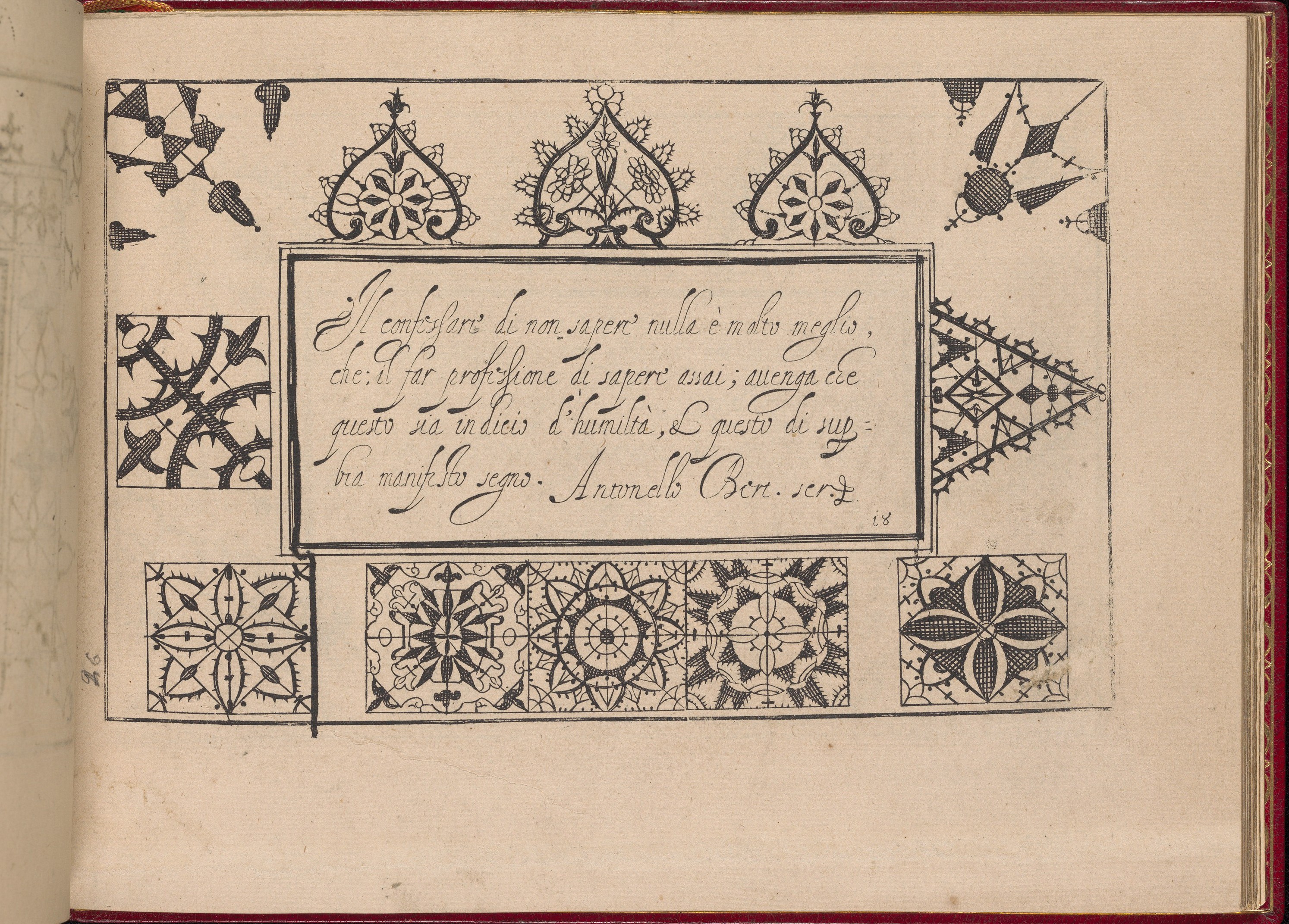 Antique Italian Calligraphy Pattern Page