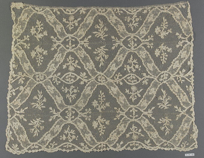 Antique Floral Handmade Lace Panel