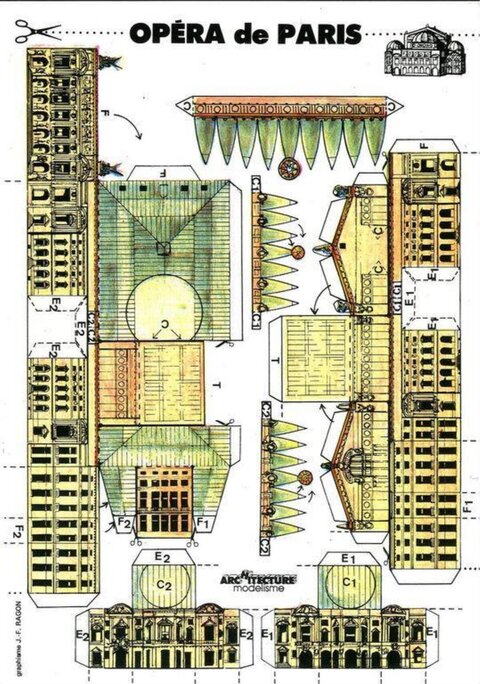 Paris Opera Paper Model Template