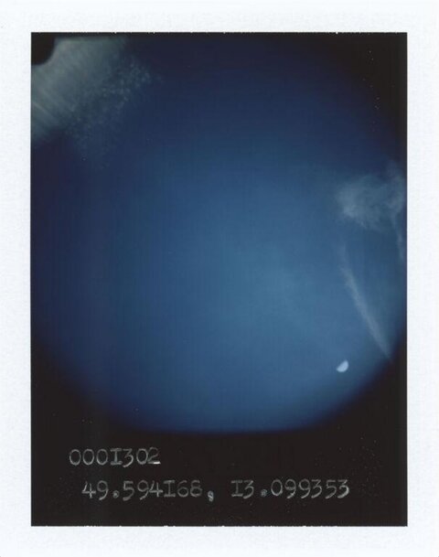 Blue Night Sky With Crescent Moon