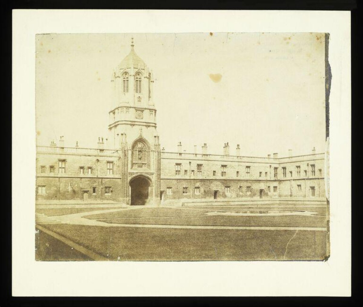 Vintage College Courtyard with Tower