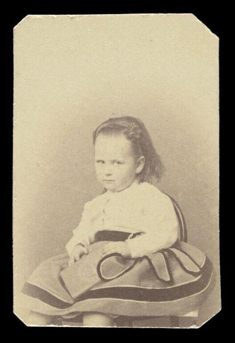 Vintage Portrait of Seated Young Girl