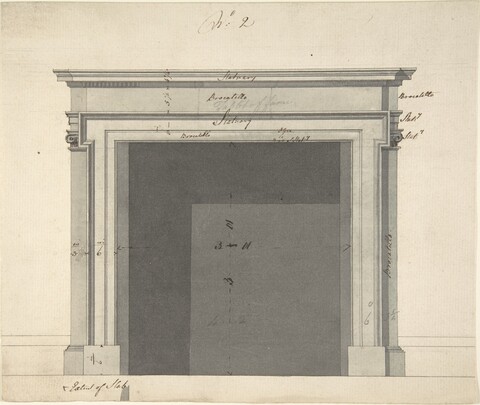 Architectural Drawing of Fireplace Mantel