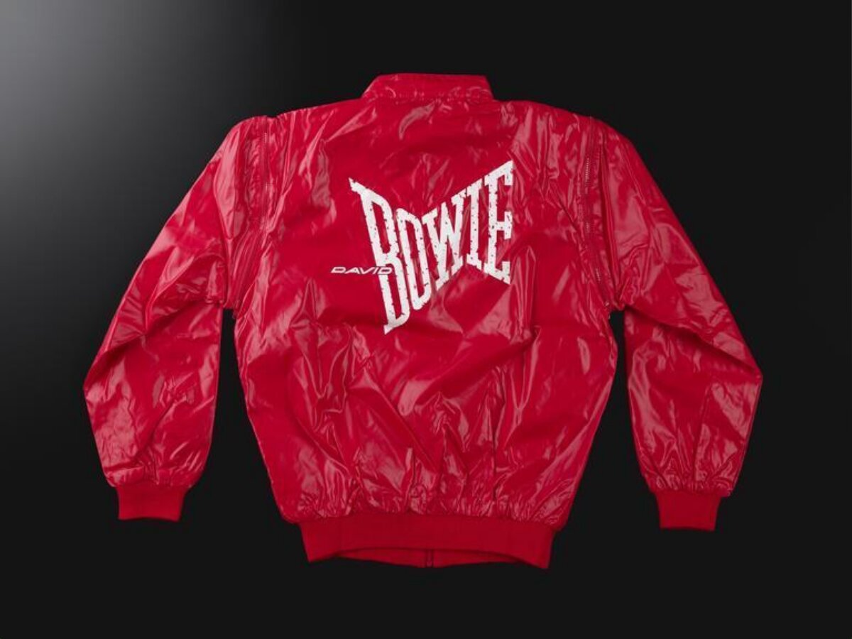 Red David Bowie Printed Bomber Jacket