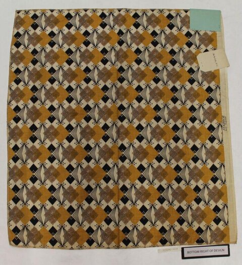 Vintage Geometric Patterned Fabric Sample