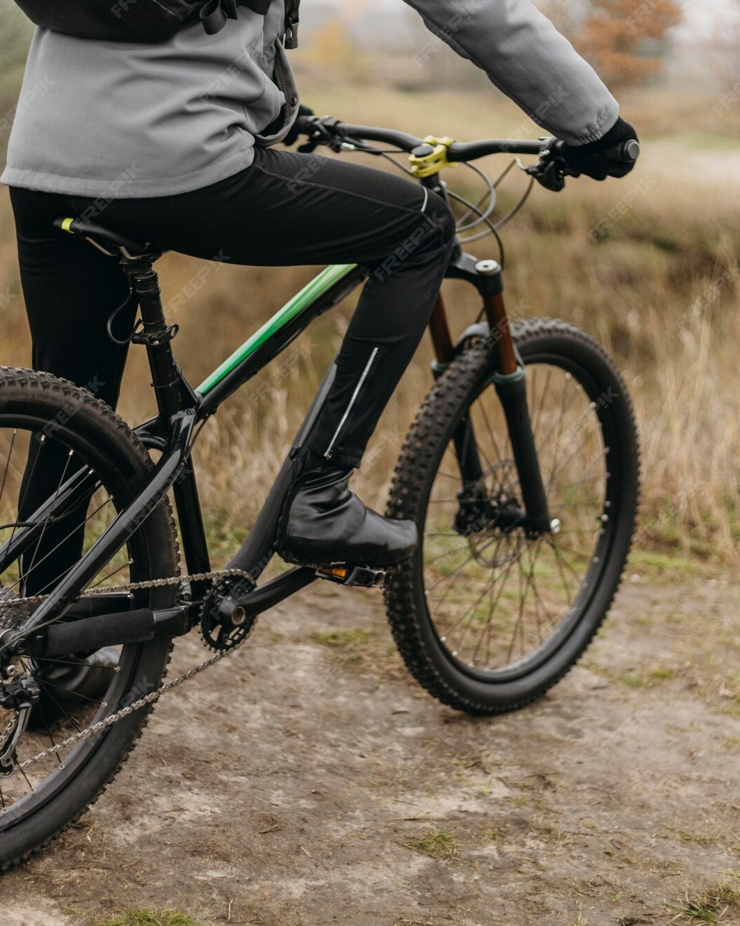Mountain Biker on Off-Road Trail