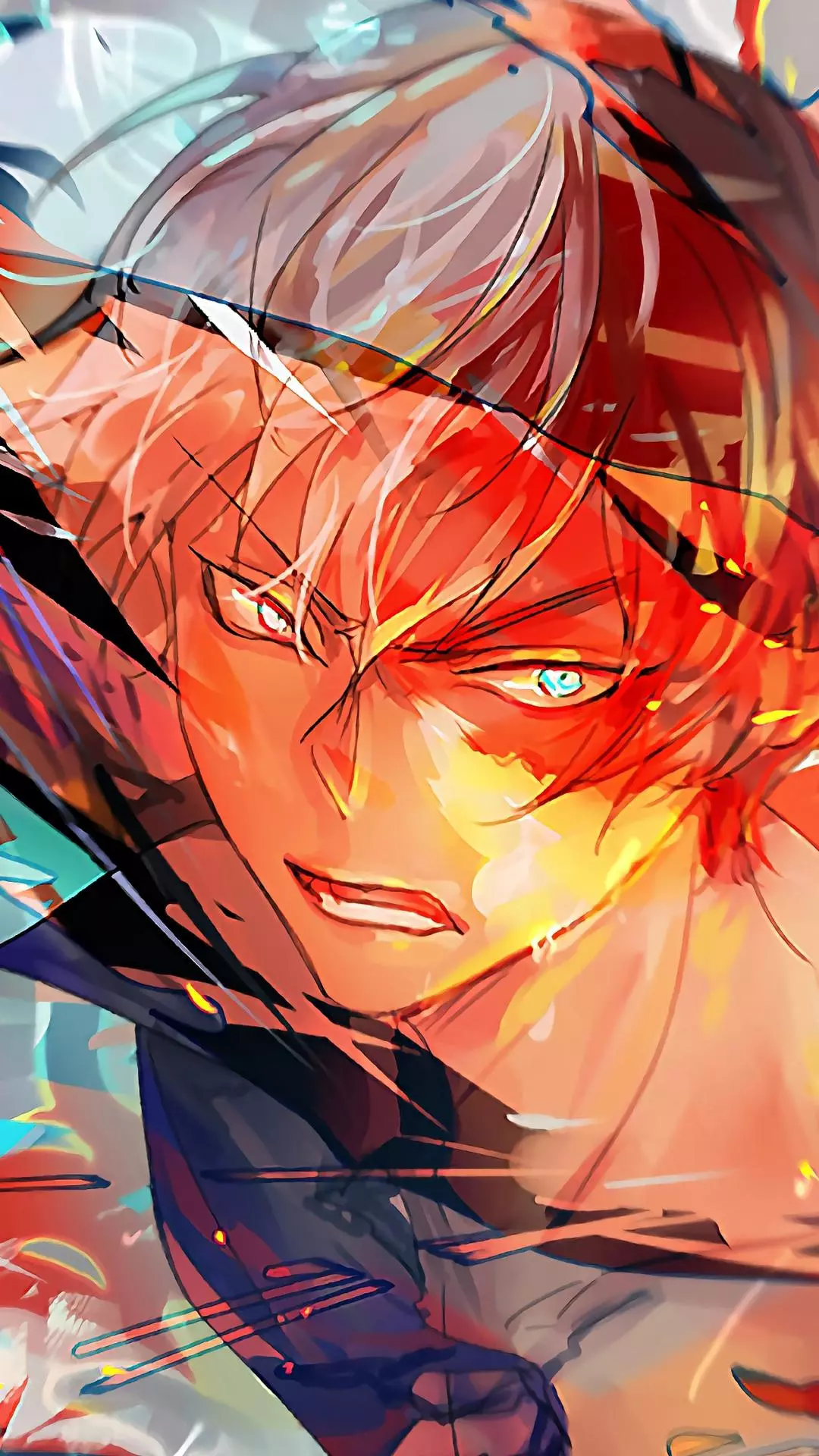 Intense Todoroki Shoto Anime Portrait