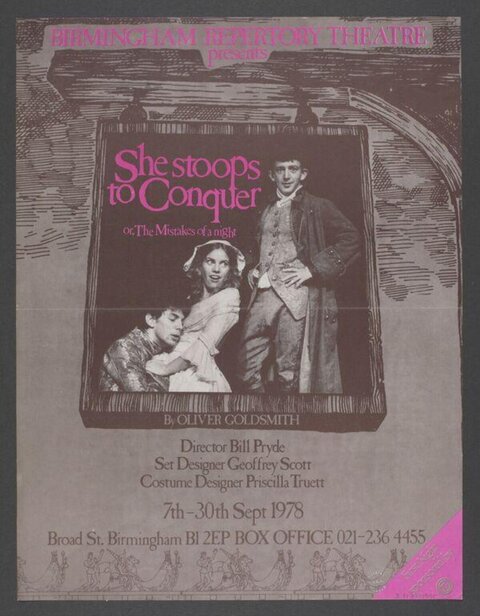 1978 She Stoops to Conquer Theatre Poster