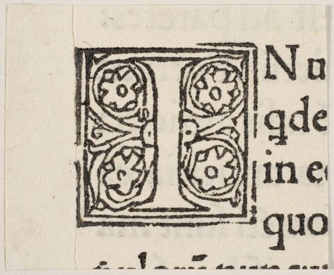 Woodcut Decorated Initial I