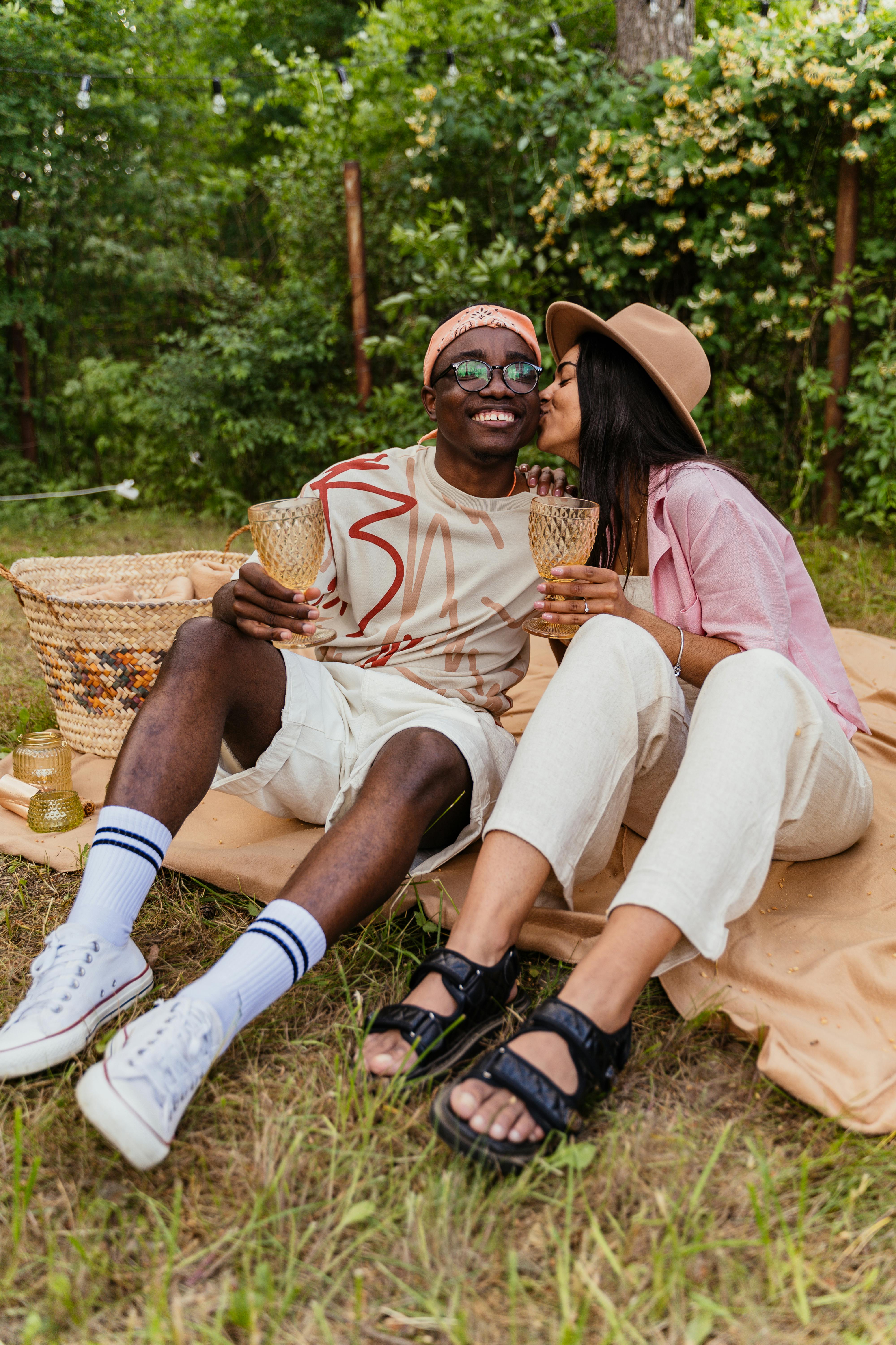 Couple on Outdoor Picnic Date