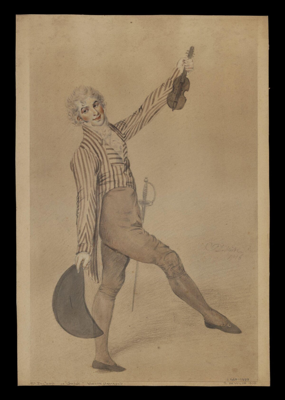 Portrait of Actor With Violin and Hat