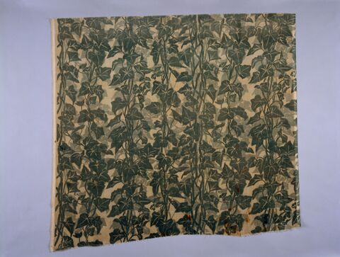 Ivy Pattern Printed Textile Fragment