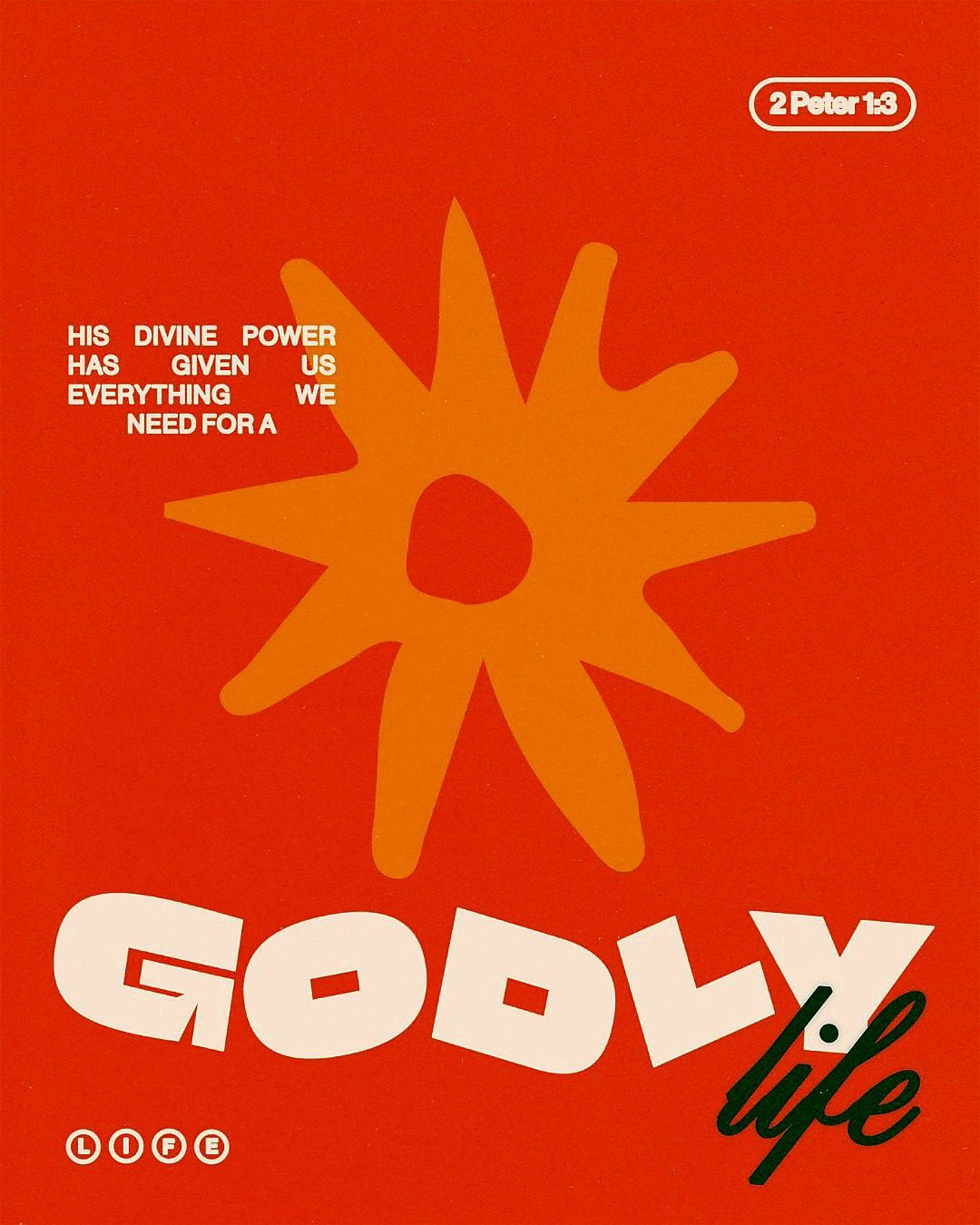 2 Peter 1:3 Godly Life Poster