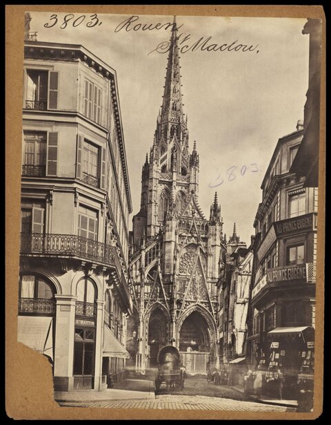 Vintage View of Rouen Saint Maclou Church