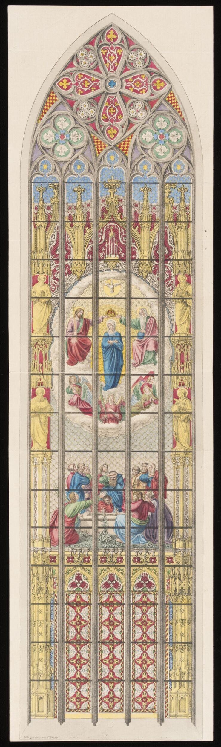 Gothic Religious Stained Glass Window Design
