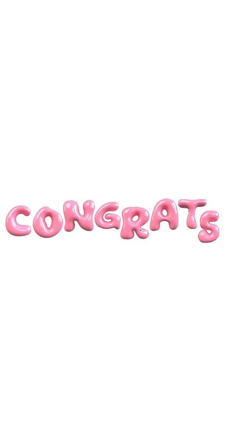 Pink 3D Congrats Text