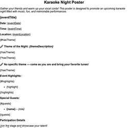 Karaoke Night Poster