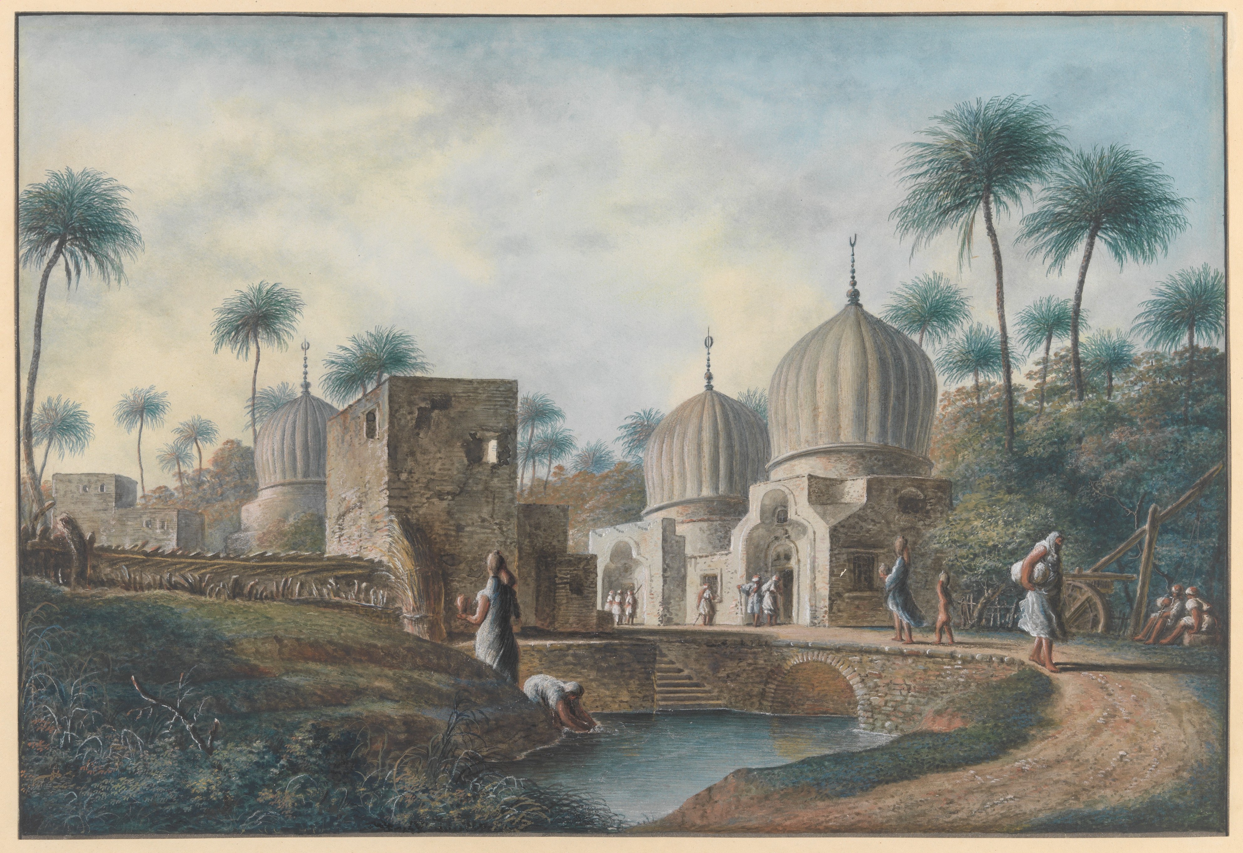 Domed Shrines by Water Painting