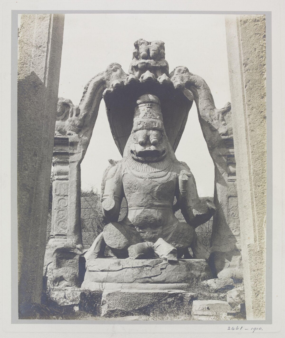 Ancient Narasimha Statue in Ruins