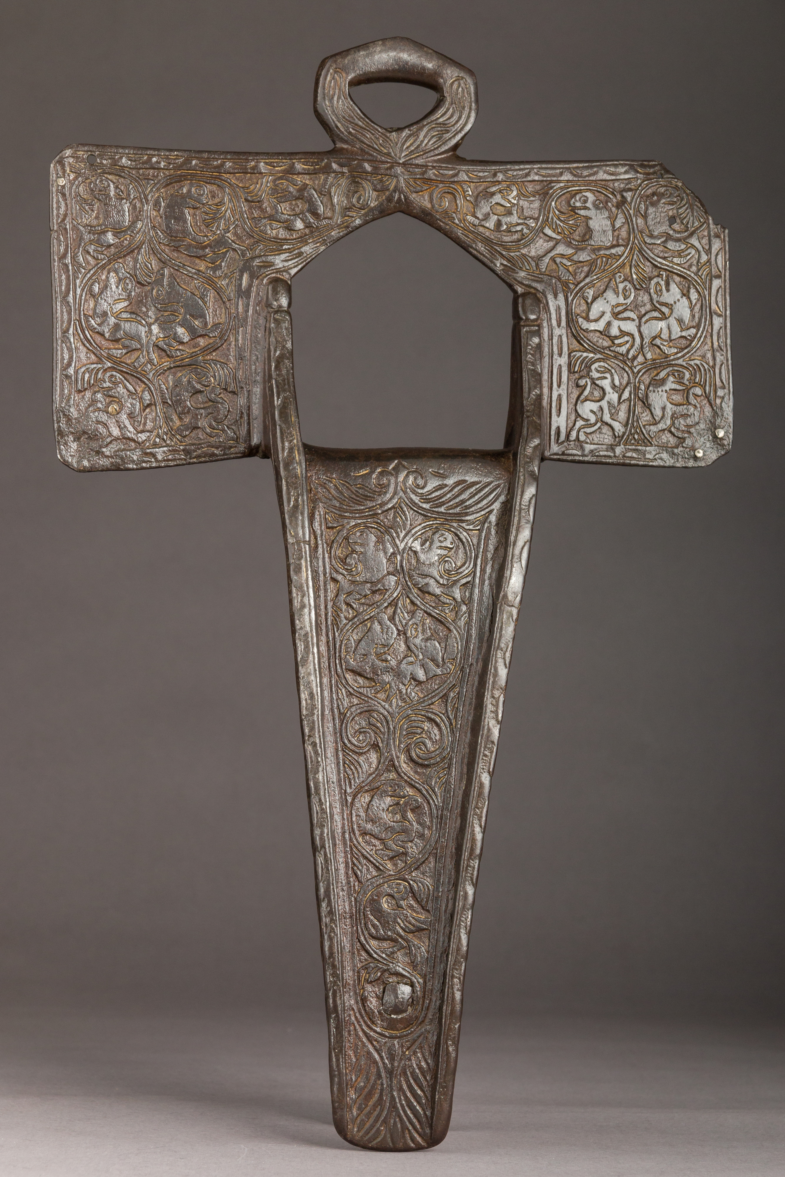 Engraved Medieval Iron Axe Head