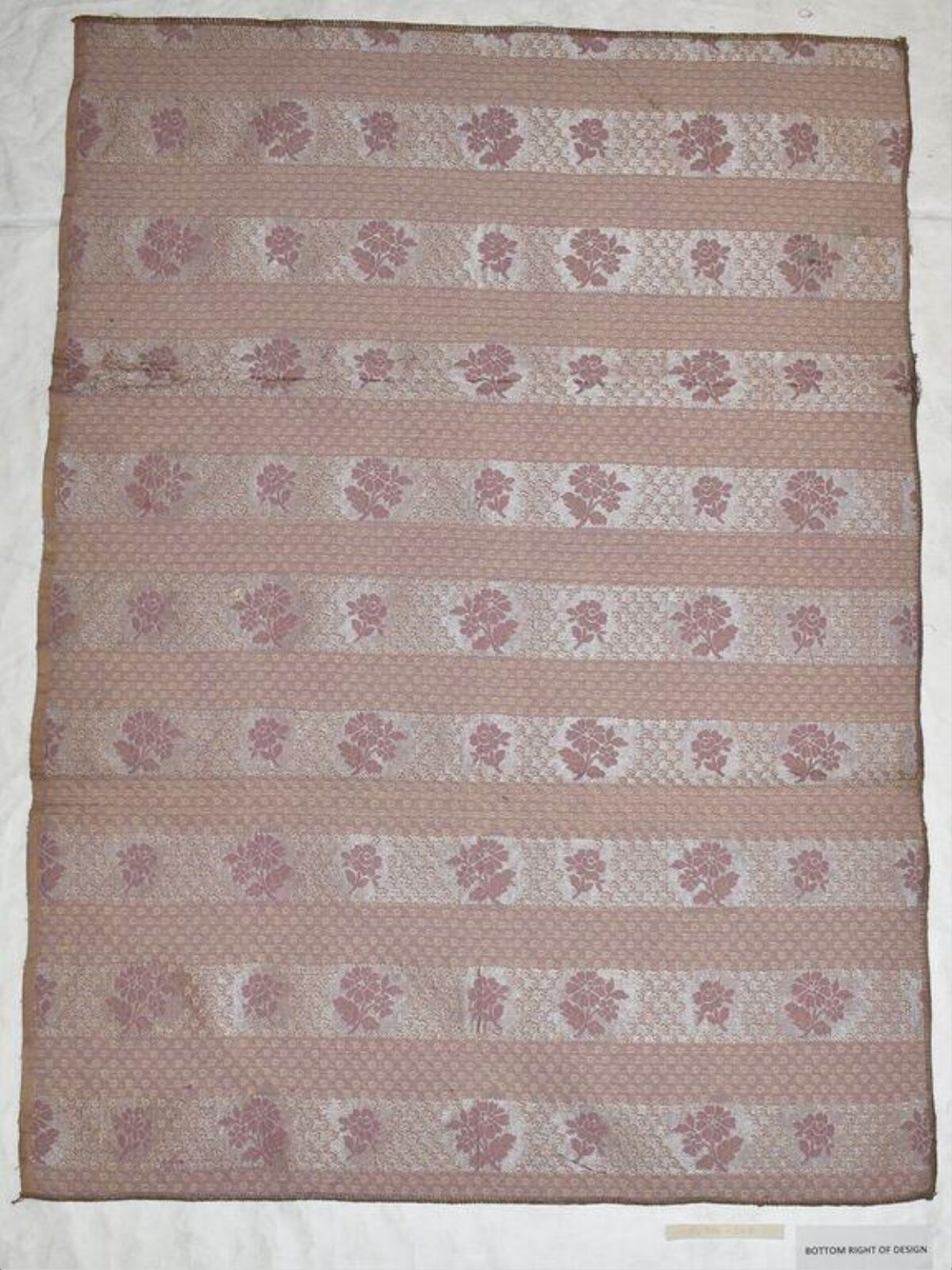 Vintage Floral Striped Fabric Sample