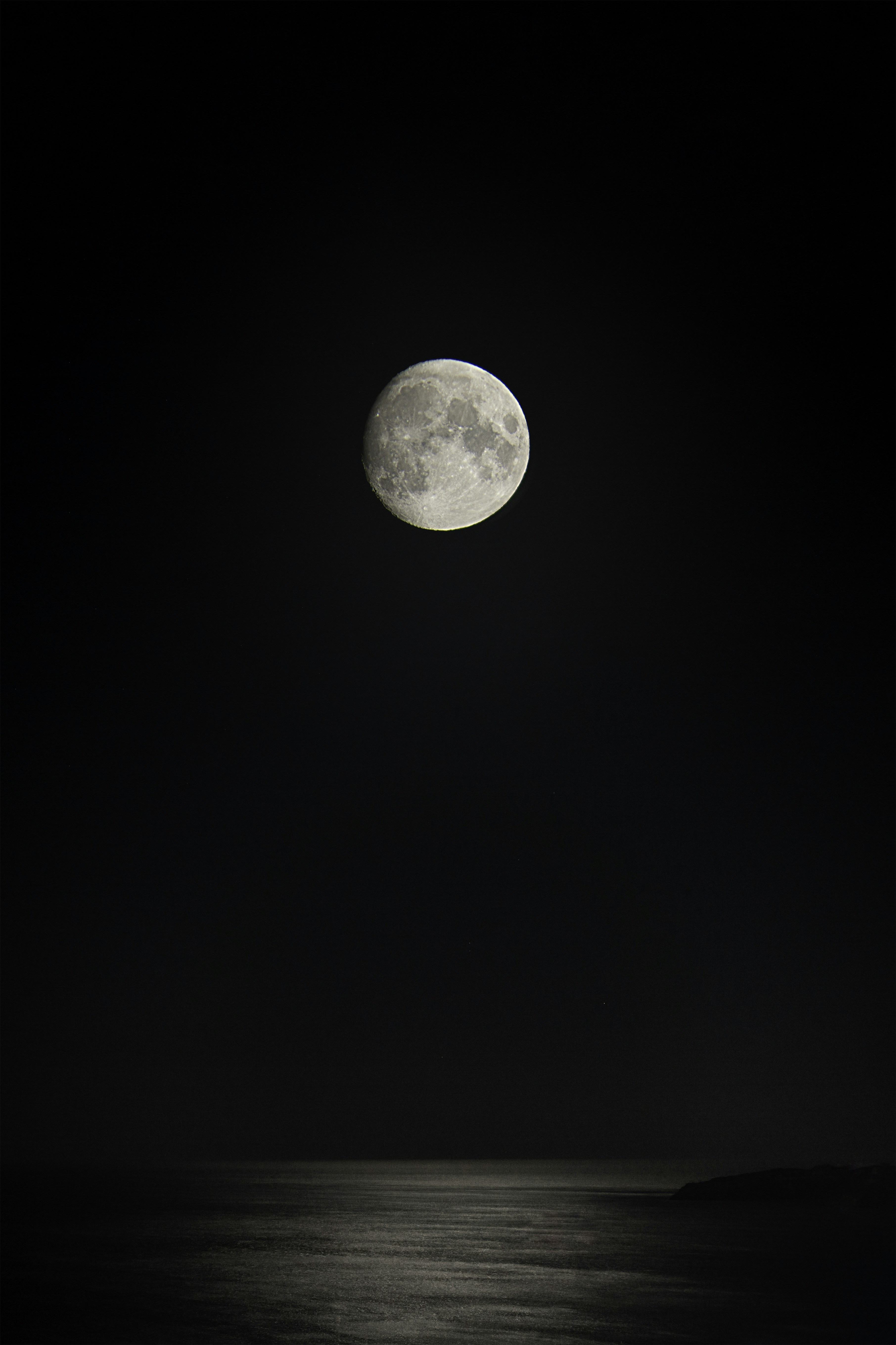 Full Moon Over Night Sea