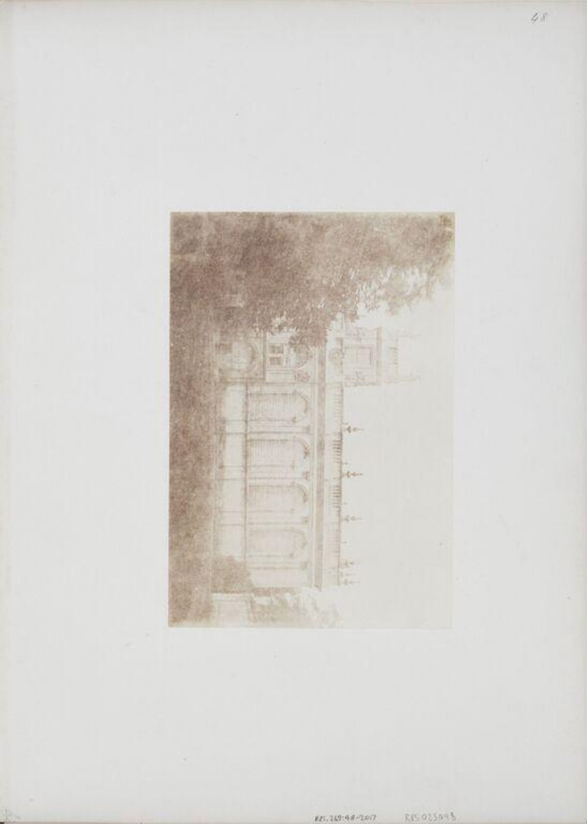 Sepia Sketch of Formal Garden Terrace