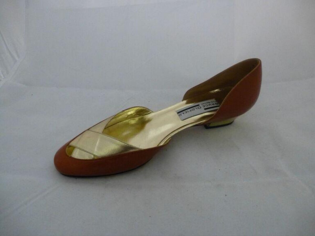 Orange and Gold Women's Leather Pump