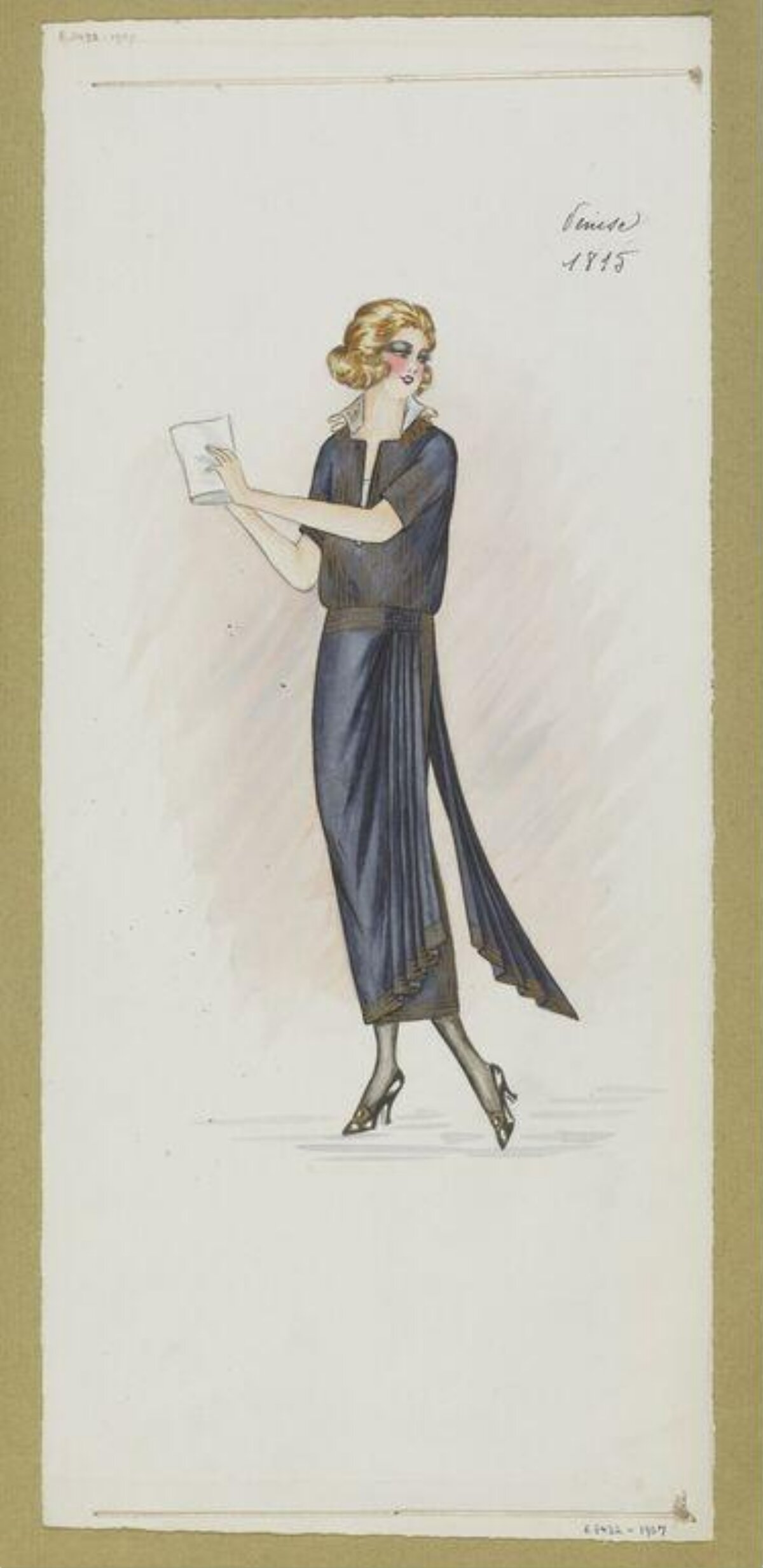 1915 Women's Dress Fashion Sketch