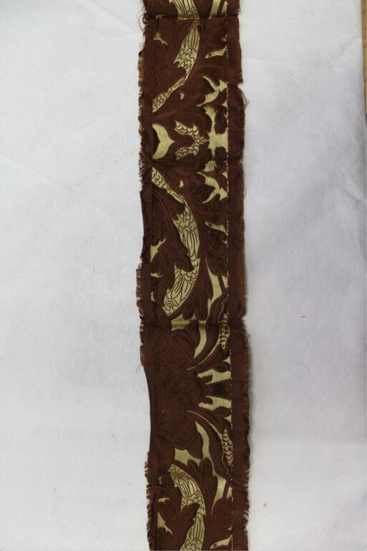 Antique Brown Fish Pattern Fabric Strip
