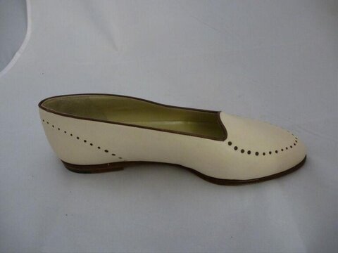 Off-white Perforated Flat Single Shoe
