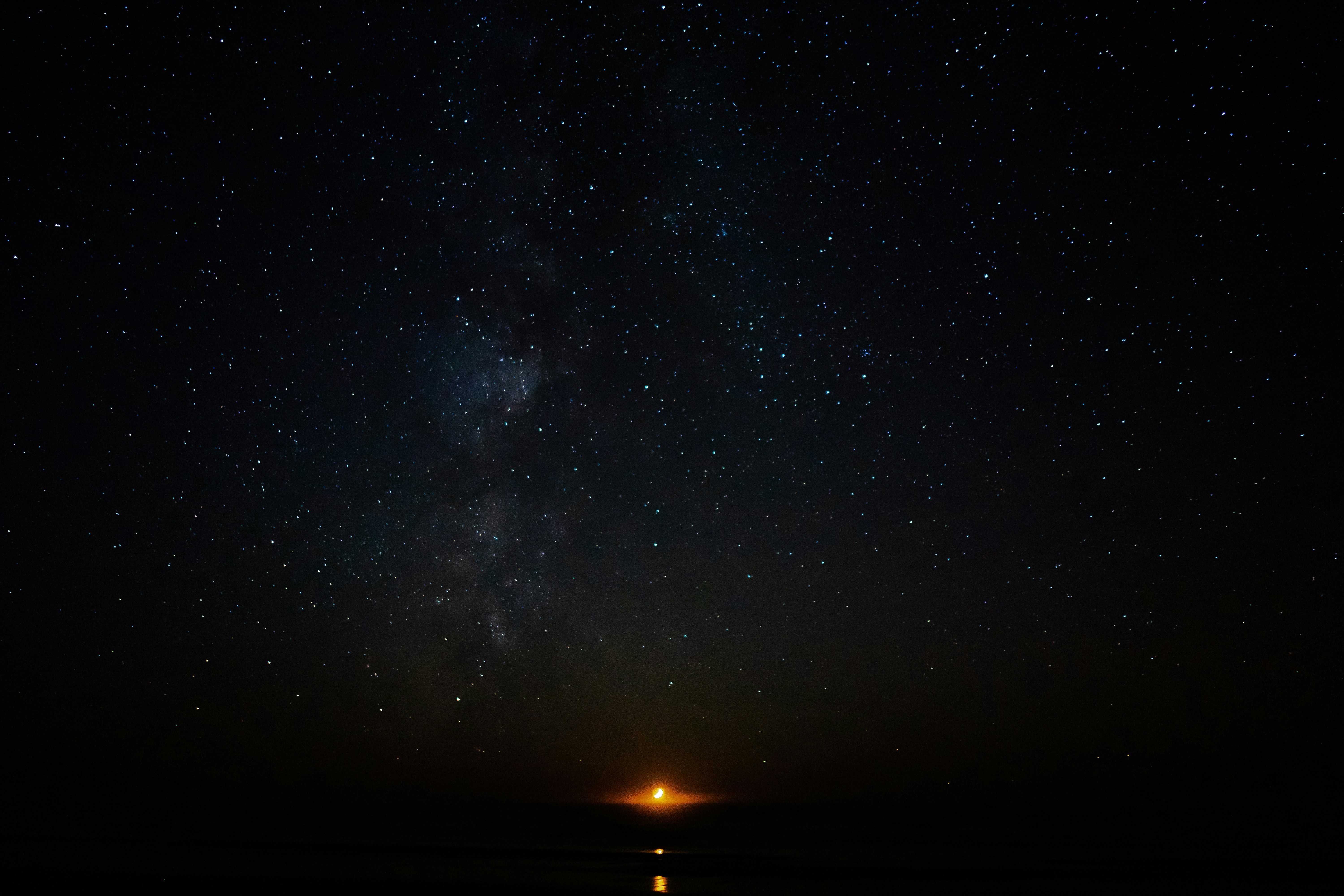 Milky Way Starry Sky with Moonrise