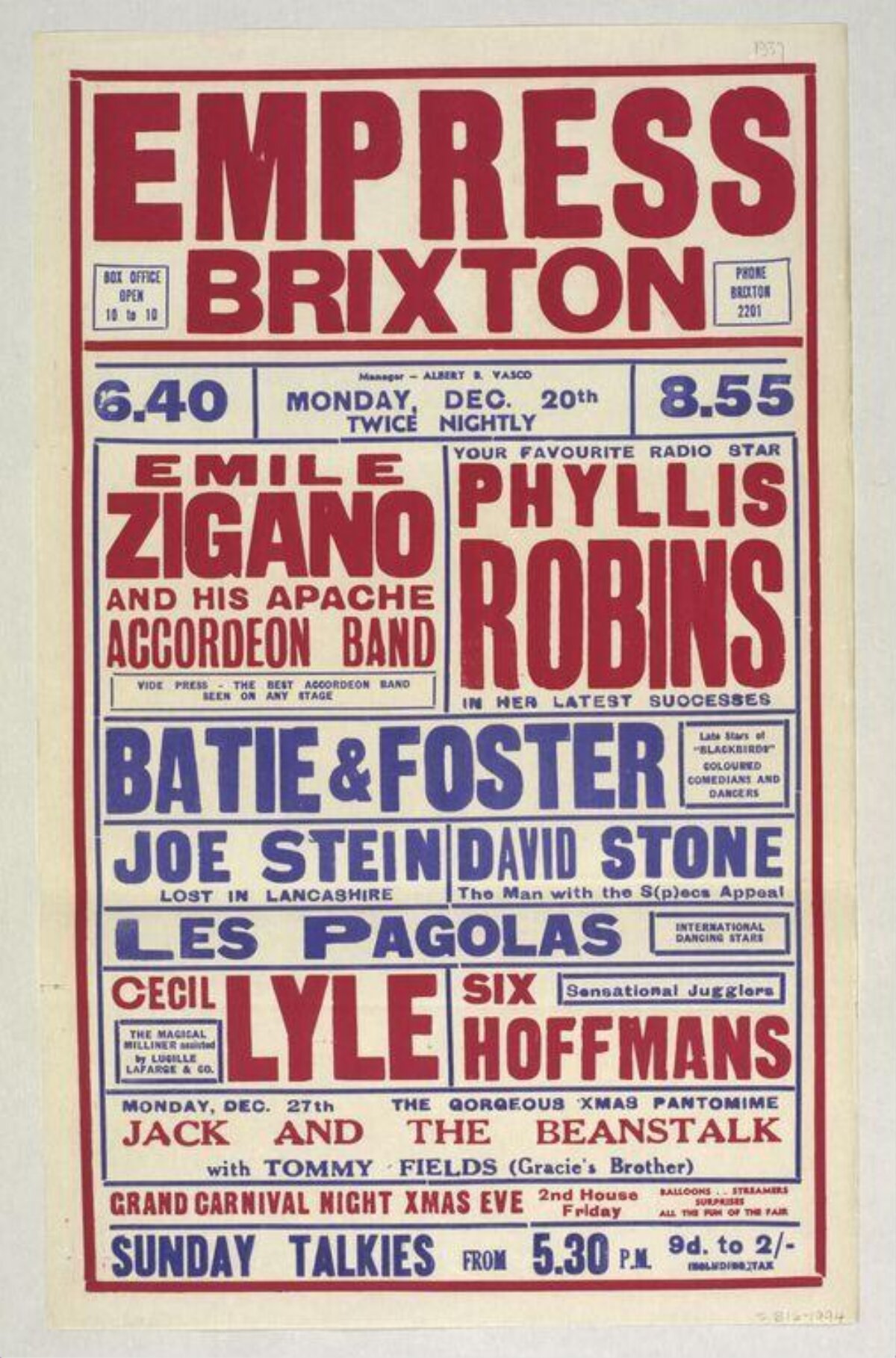 Vintage Empress Brixton Theatre Poster