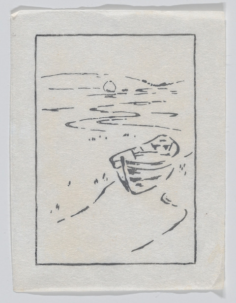 Sketch of Boat on Moonlit Water