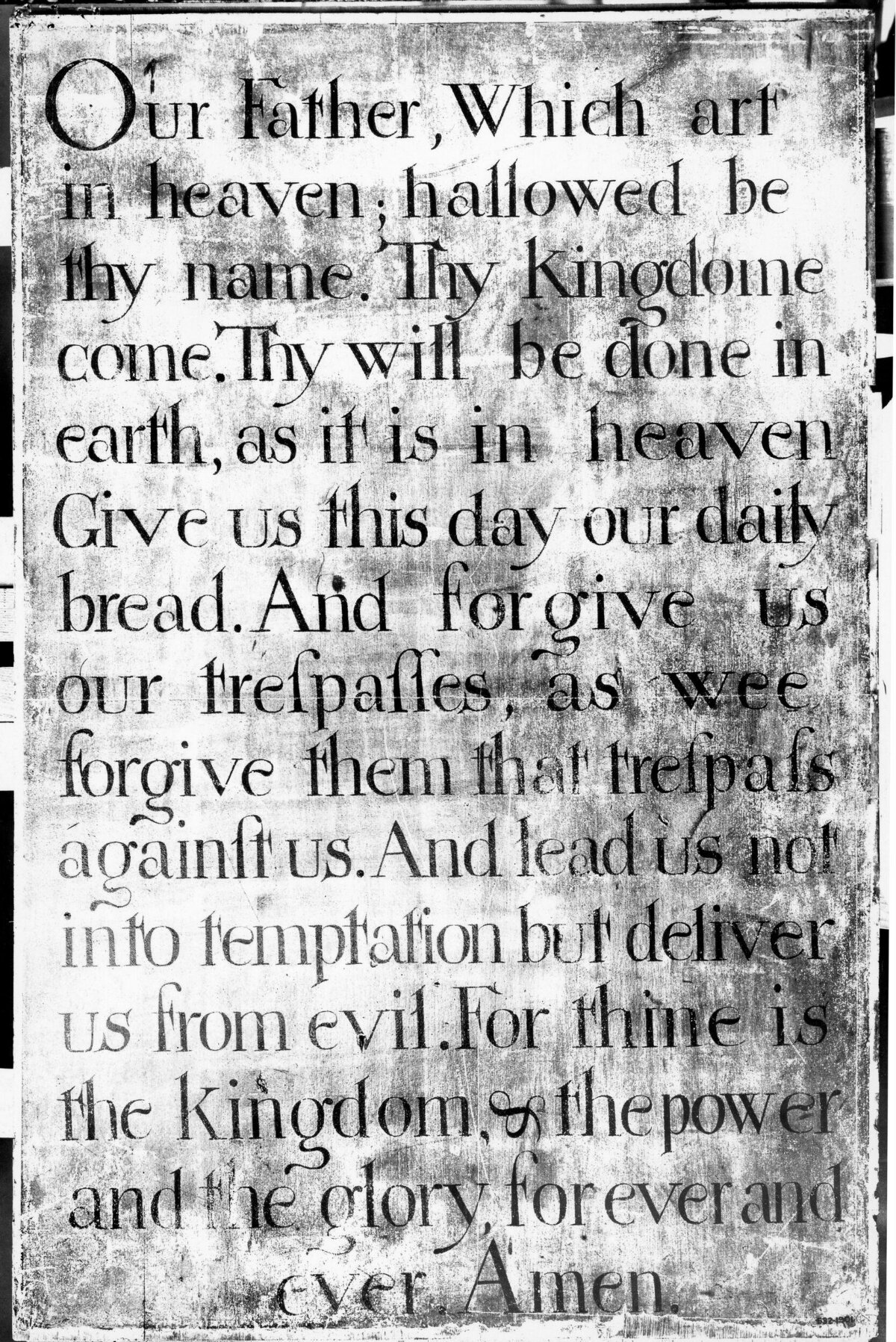 Old Printed Lord's Prayer Text