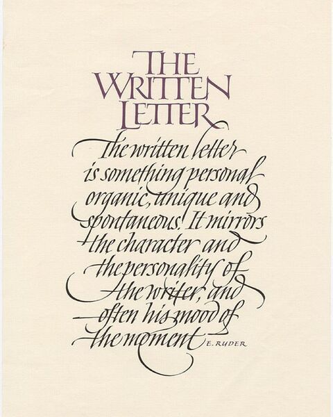The Written Letter Calligraphy Quote
