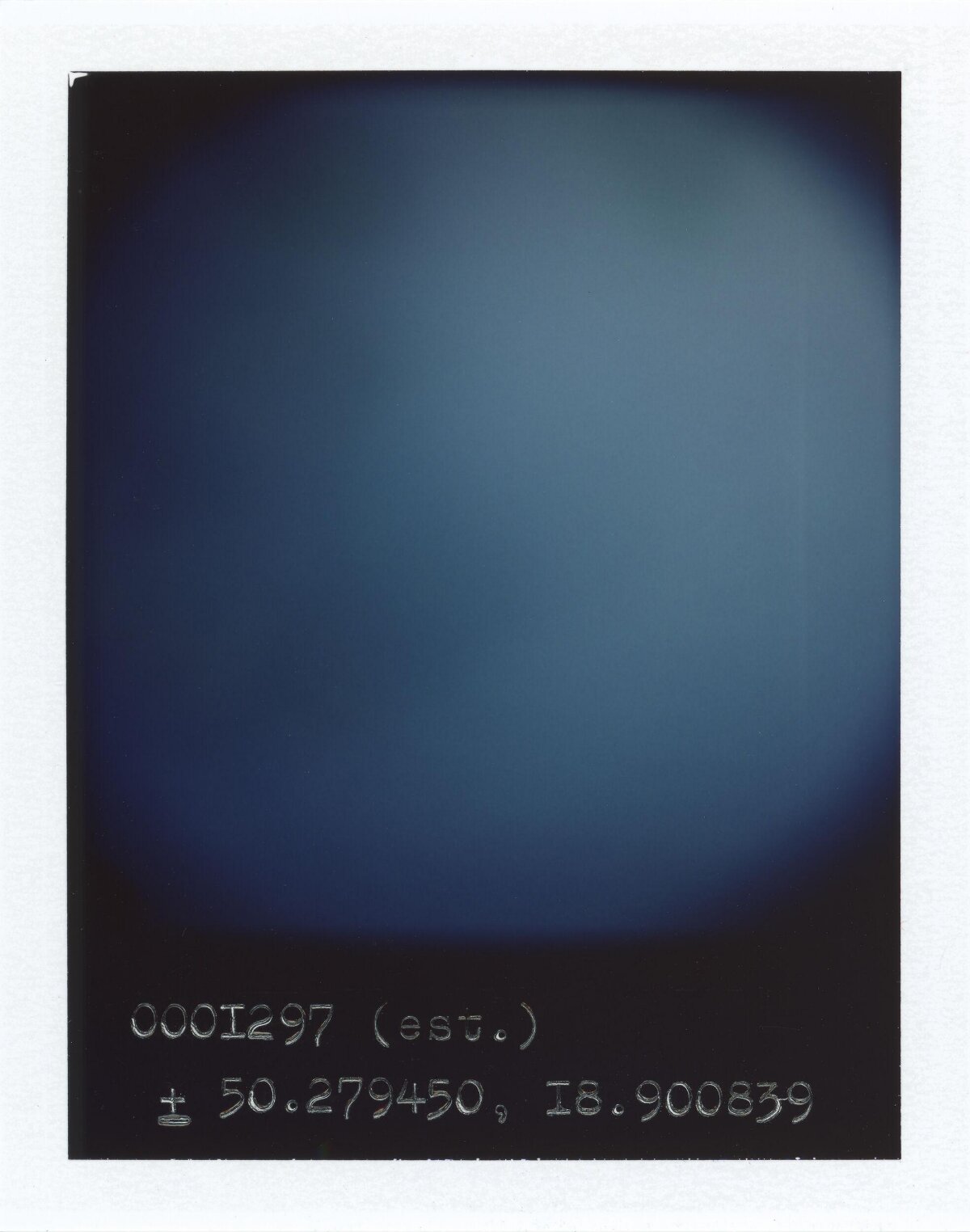 Blue Gradient Polaroid With Coordinates