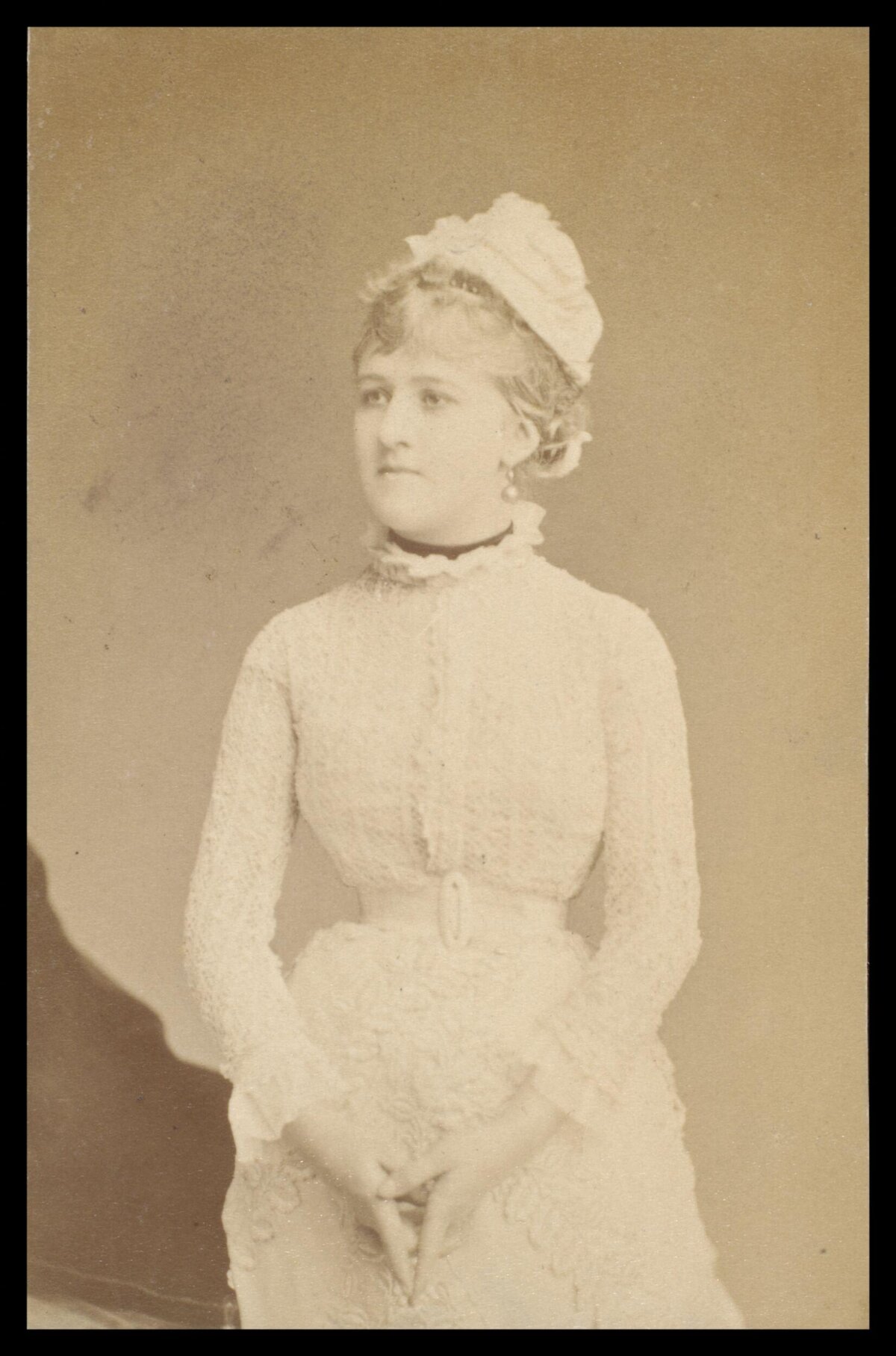 Vintage Sepia Portrait of Victorian Woman