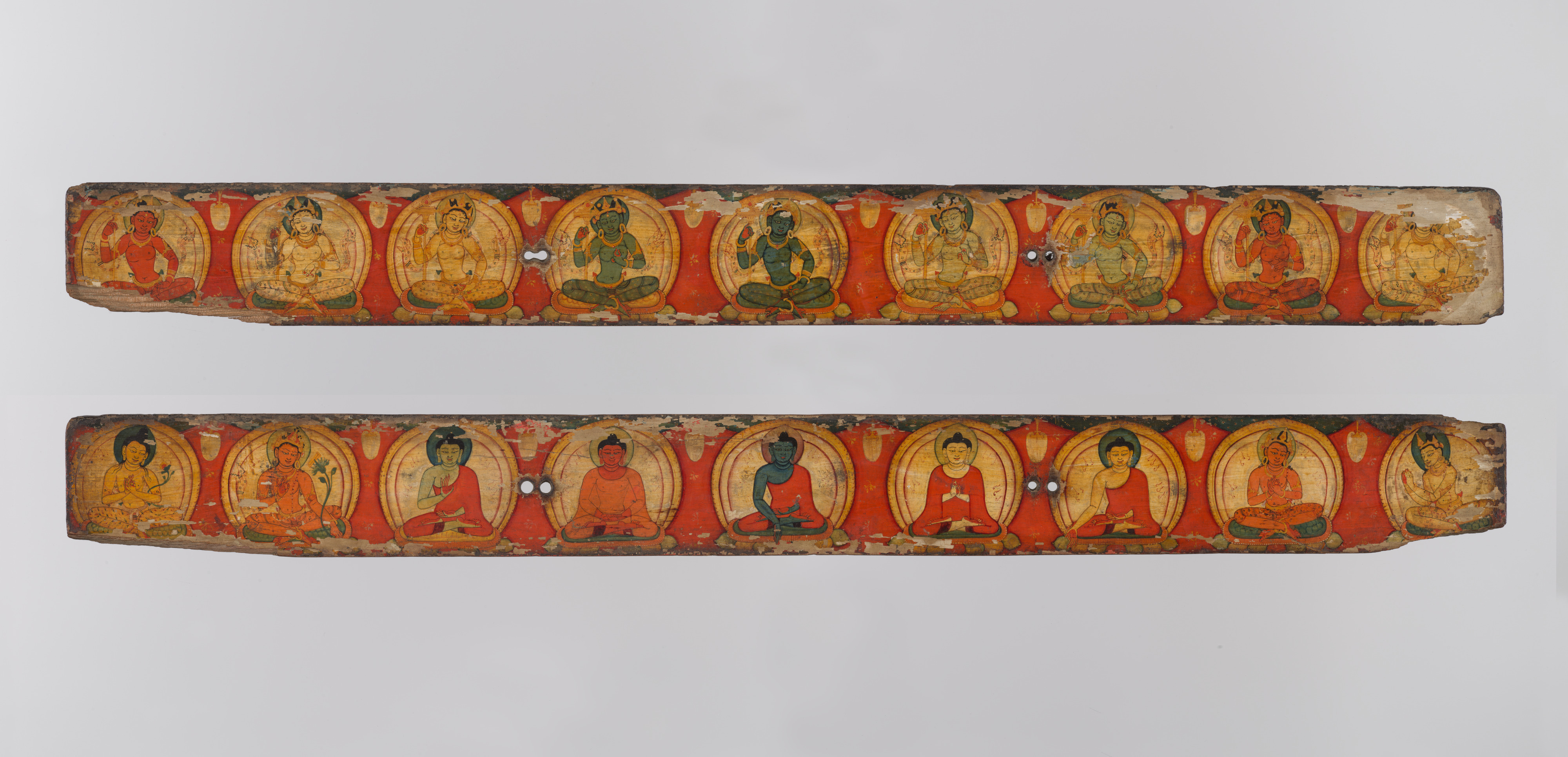Ancient Painted Buddhist Scripture Boards