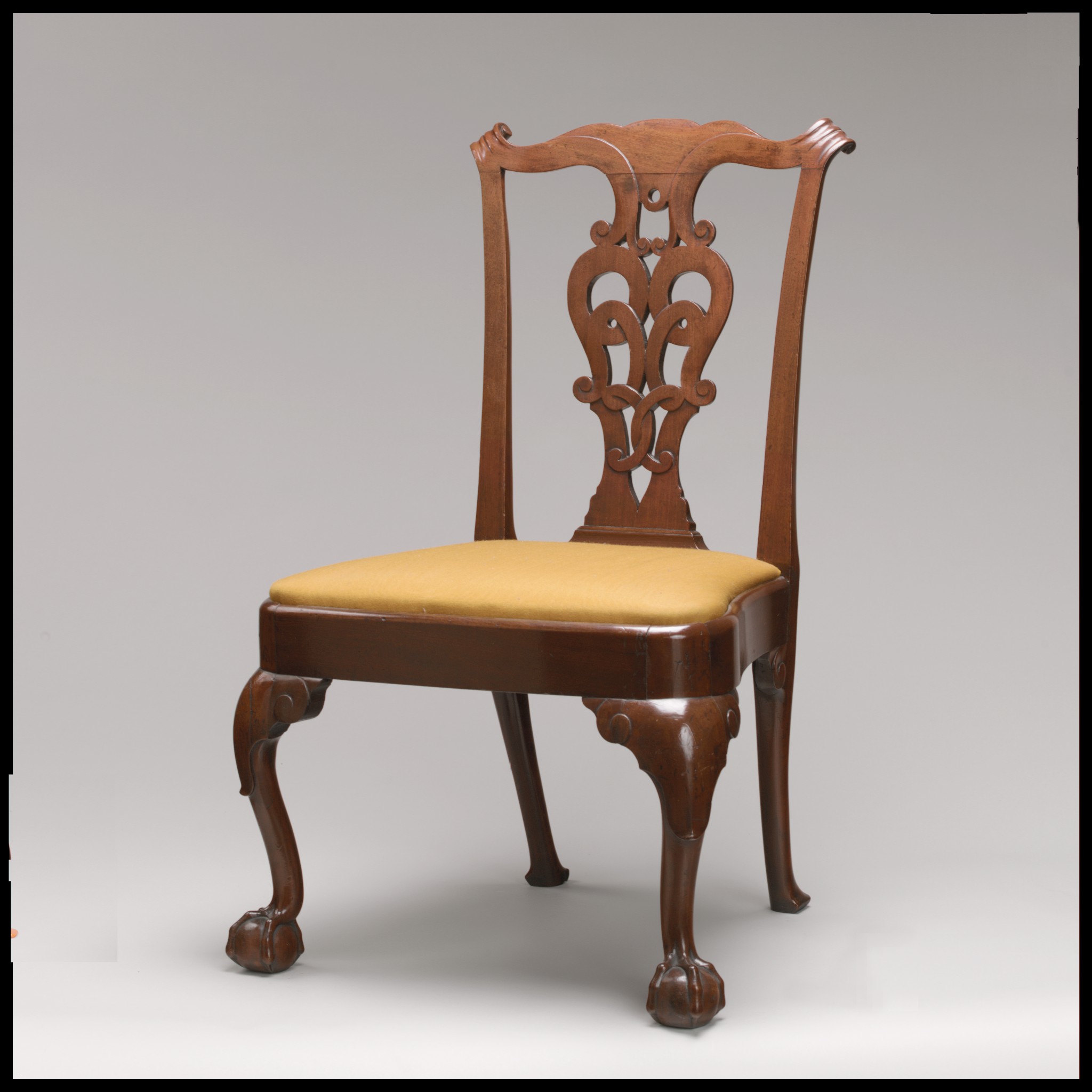 Antique Carved Wooden Side Chair