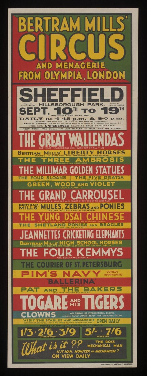 Vintage Bertram Mills Circus Poster