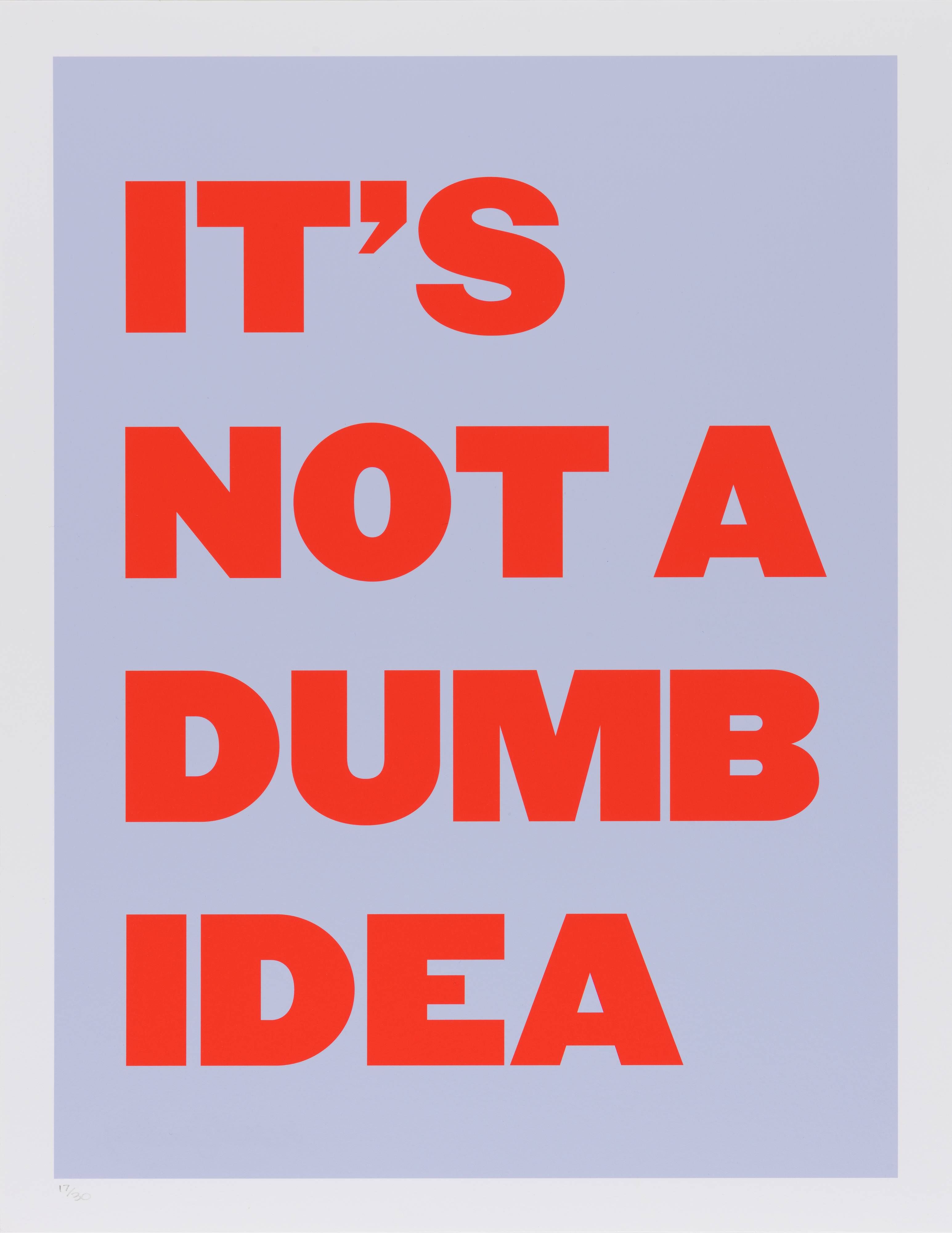 It's Not A Dumb Idea Poster