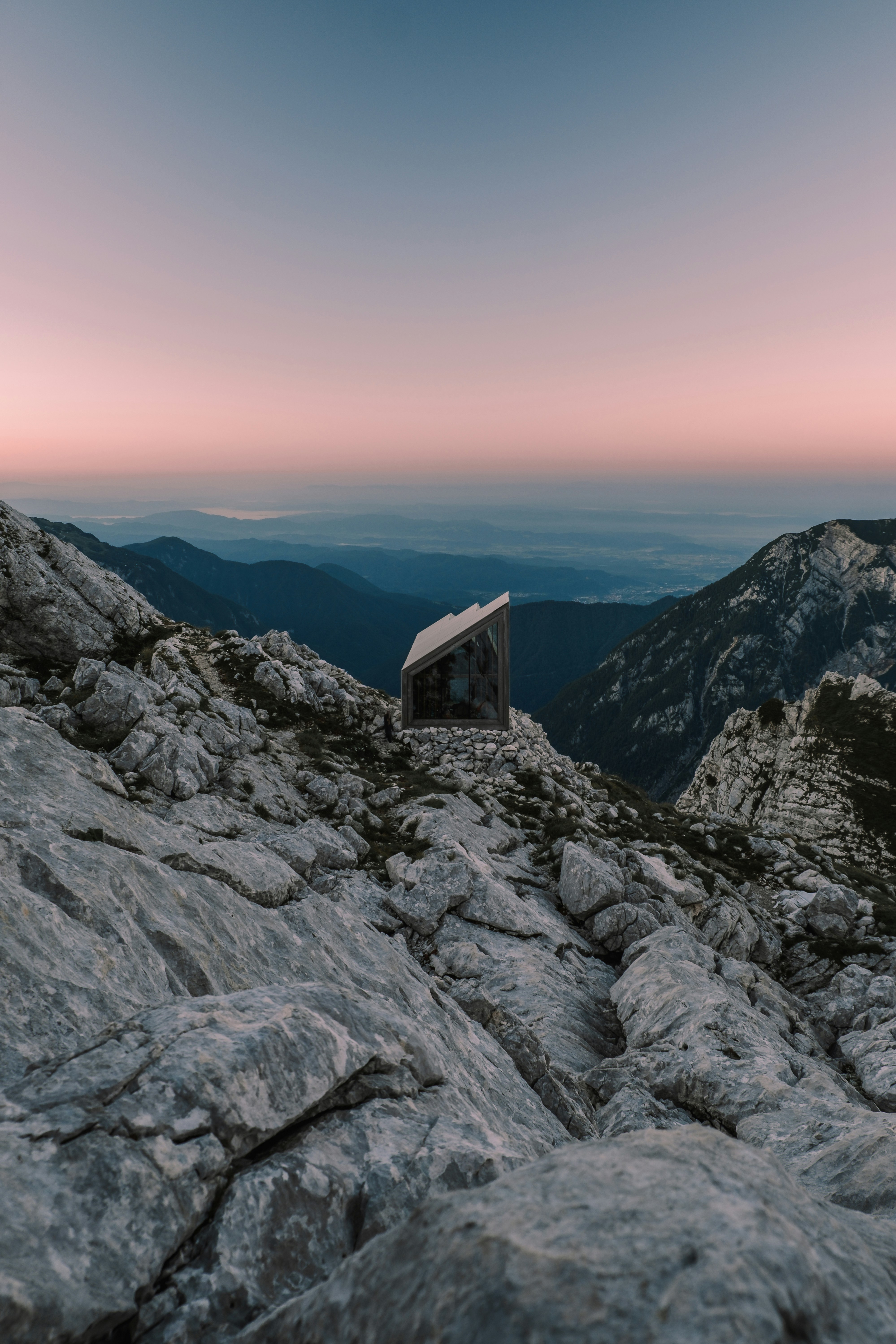 Mountain Peak Shelter at Twilight