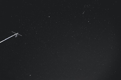 Starry Night Sky With TV Antenna