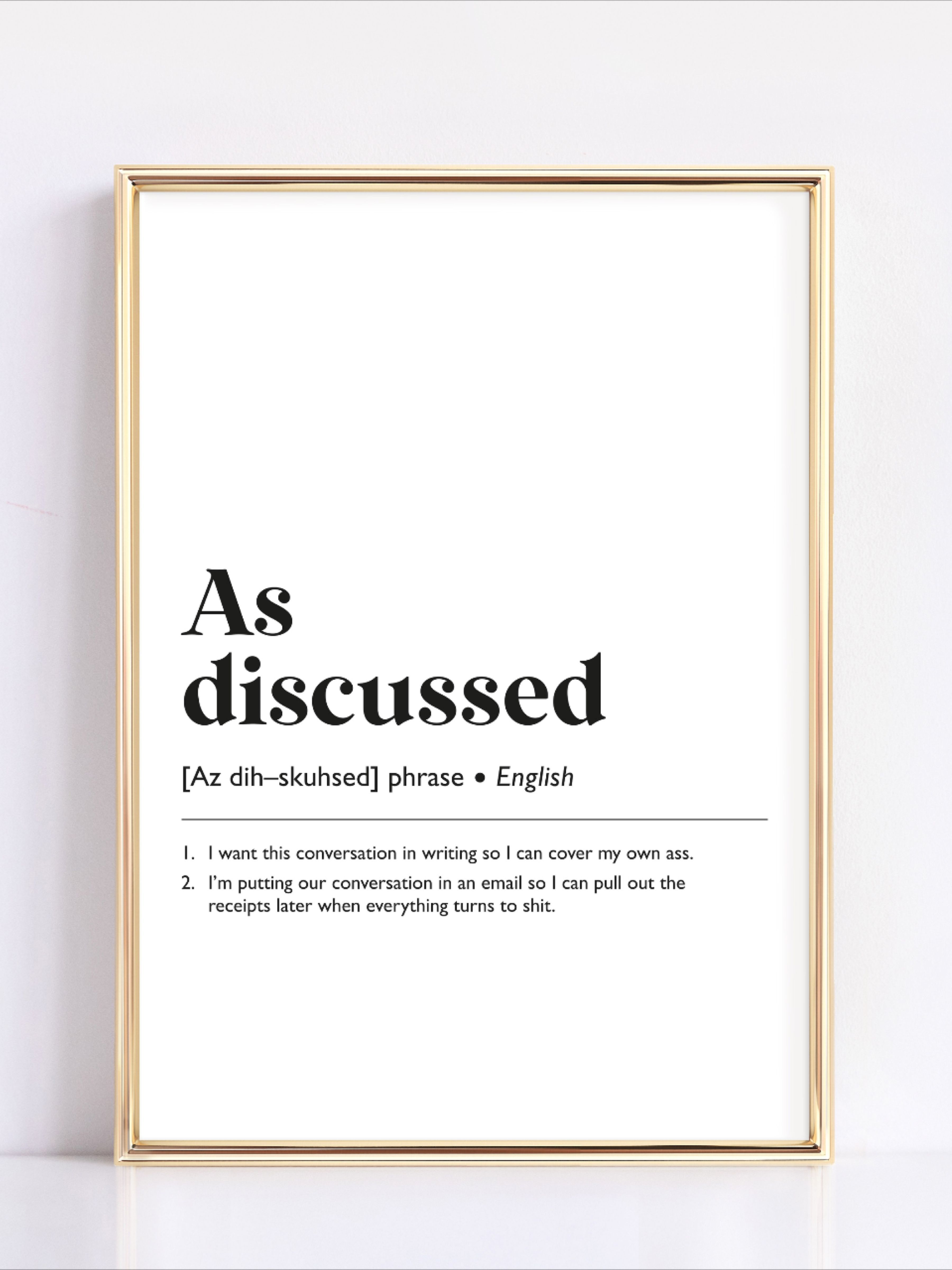 Funny As Discussed Office Definition Art