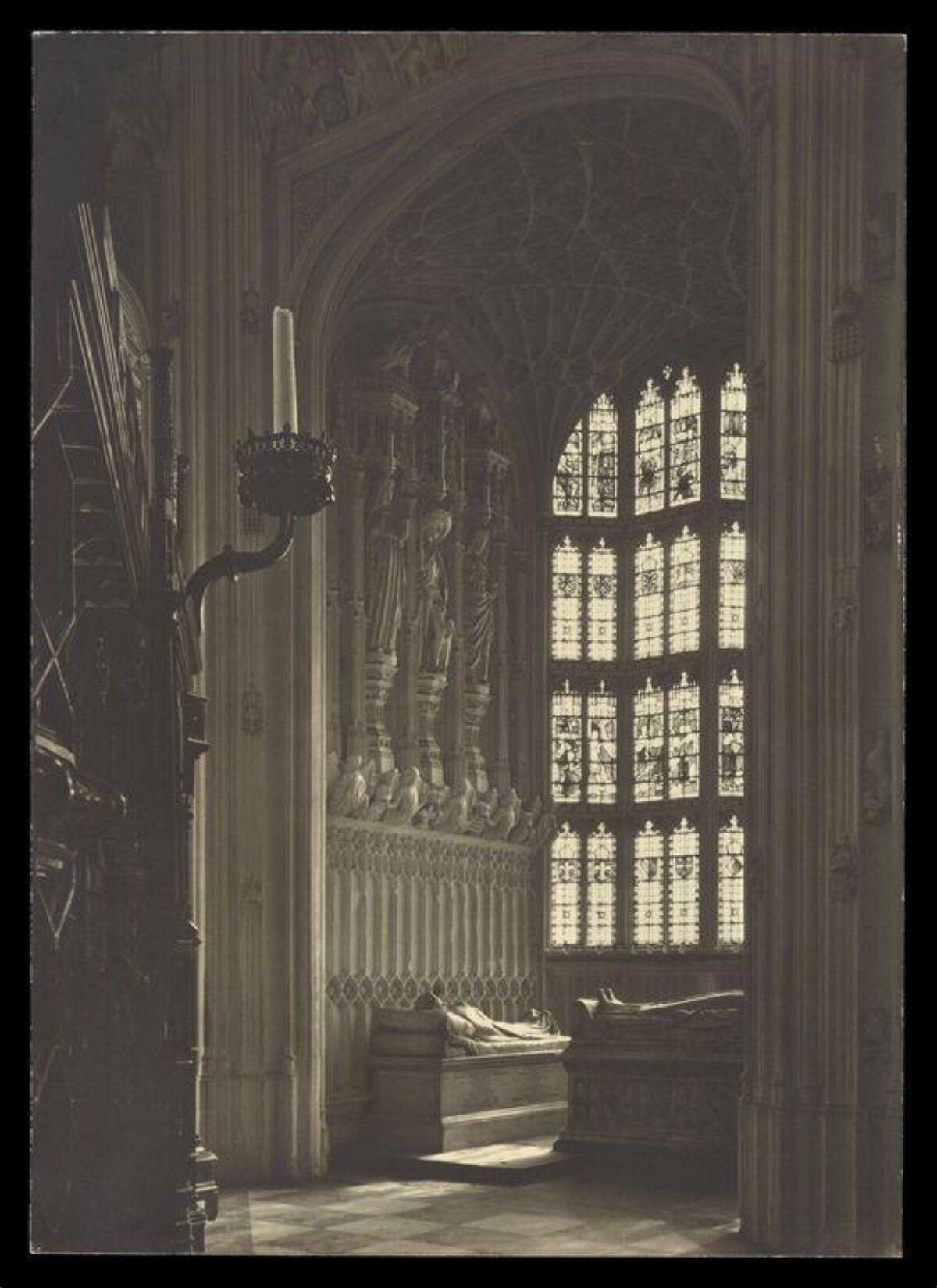 Gothic Chapel Interior with Tombs