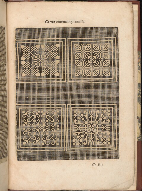 Antique Grid Embroidery Pattern Page