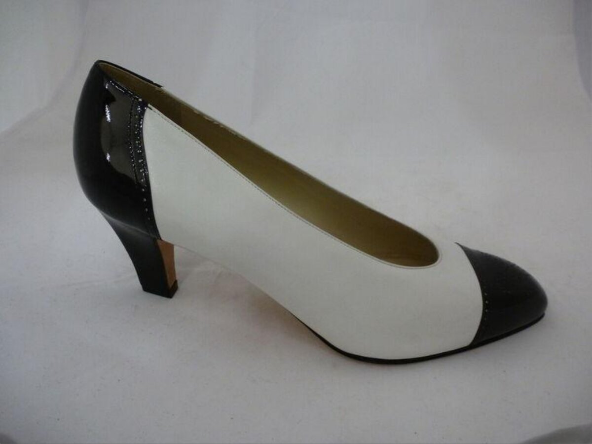 Black and White Two-tone High Heel Pump